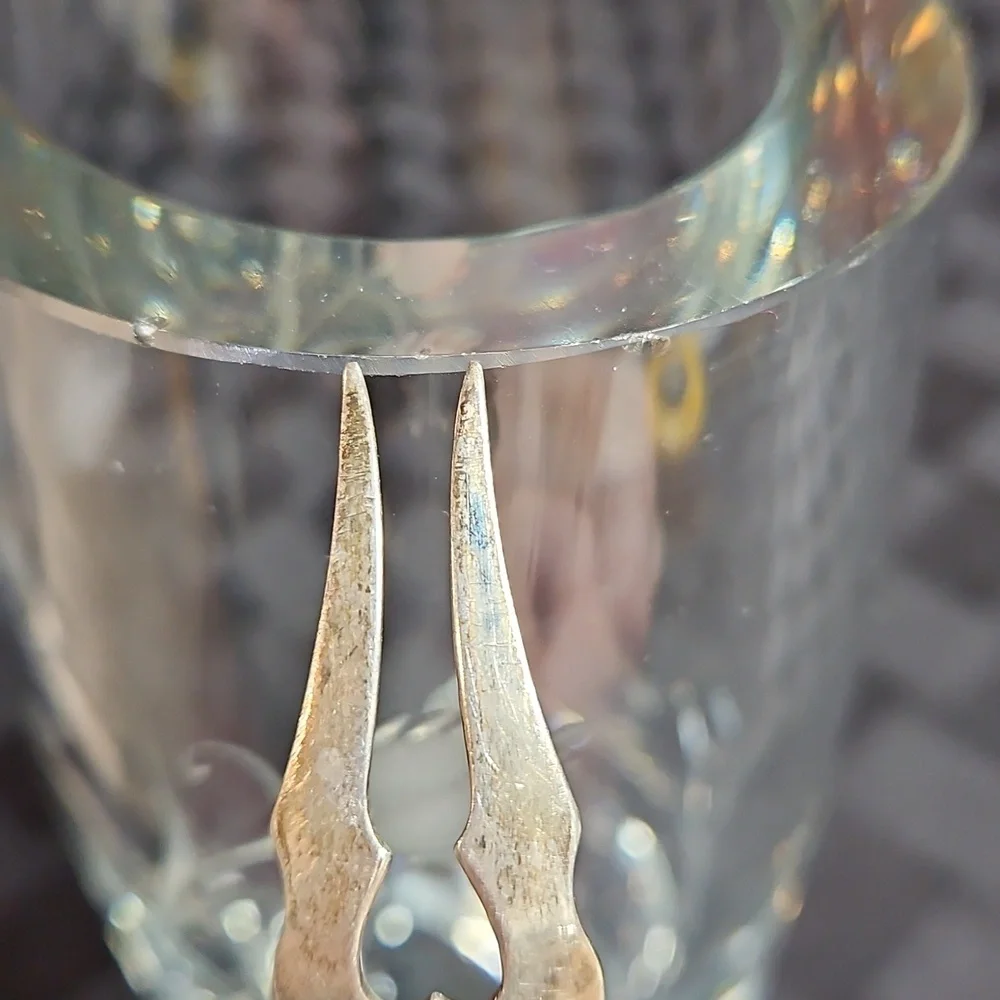 Heavy VTG Scandinavian Handblown Cut Glass Vase with Crane, Heron Egret Etching